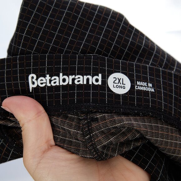 Betabrand Black Grid Plaid Dress Pants Work Wear Women's 2XL Tall - Picture 5 of 6